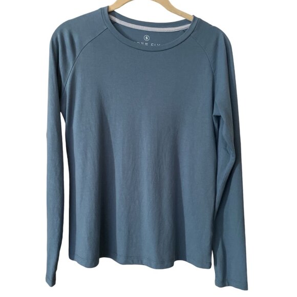Free Fly Womens Long Sleeve Tee Blue With Back Logo Size S - Picture 1 of 8